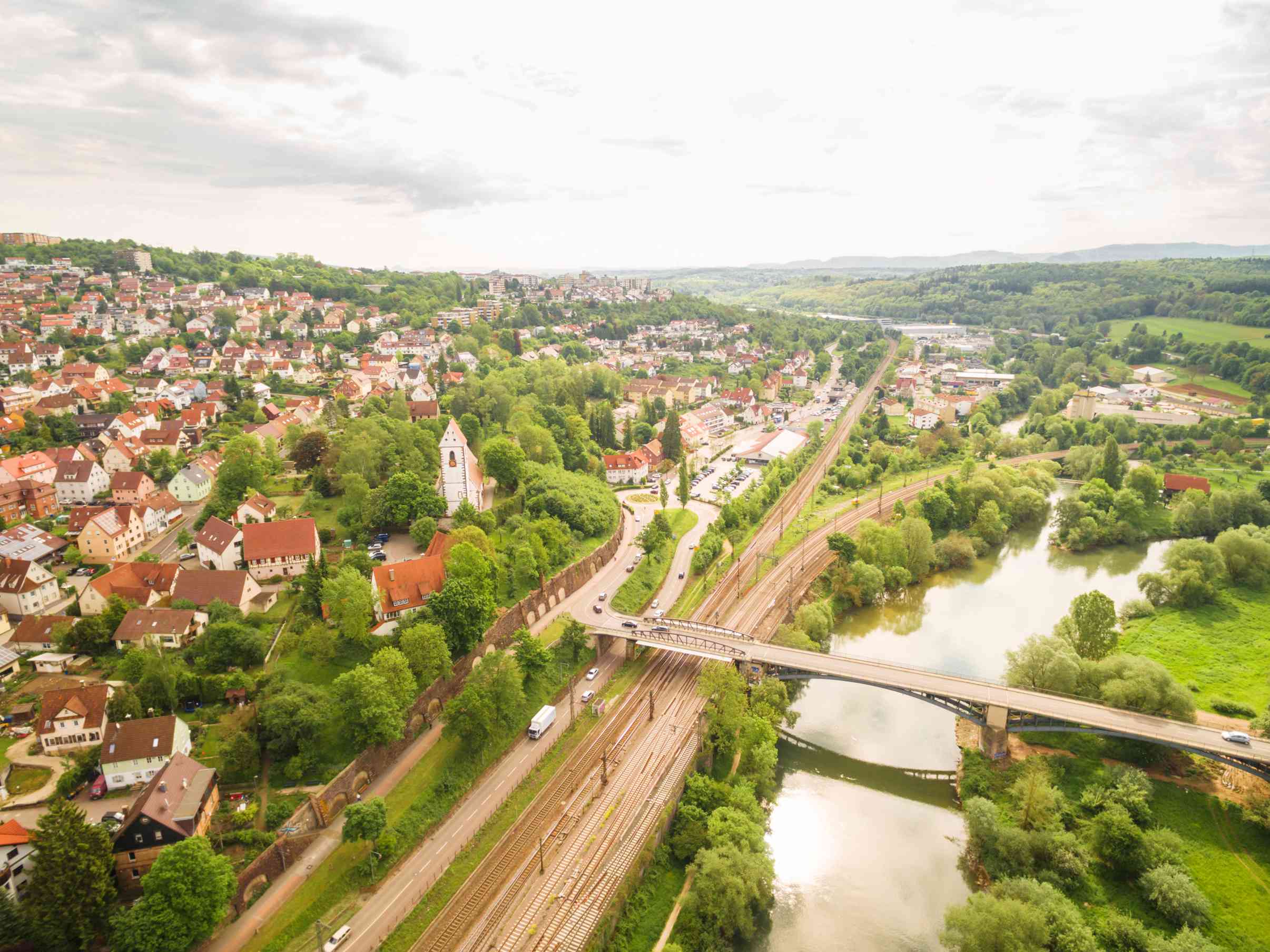 Luftbild Radschnellweg Esslingen-Plochingen-Reichenbach - BNP Ingenieure